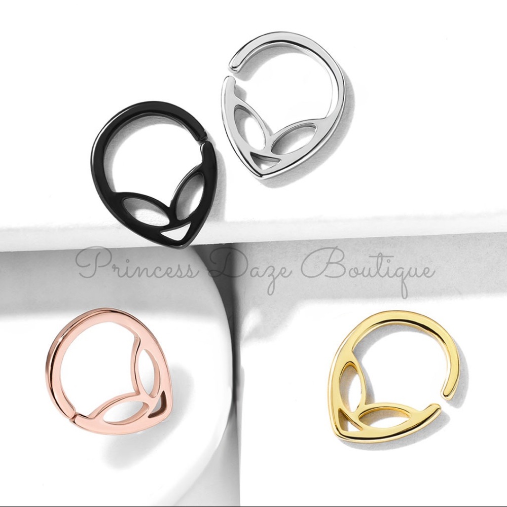 Alien Bendable Hoop Ring Ear Cartilage Daith Nose Septum Piercings‎